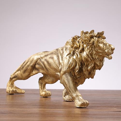 Lionceau en résine vintage or : sculpture de bureau chic et inaltérable - 5