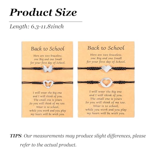 First Day of School Bracelet Back to School Bracelet Mommy and Me Matching Wish Bracelets Set Back to Schools Gifts Stuff Decorations3