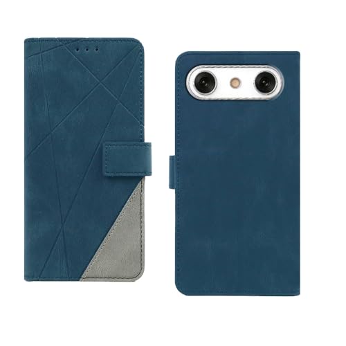 Image of amazon basics Lava Agni 4 5G Flip Cover | Card Pockets Wallet & Stand | Flip Cover for Lava Agni 4 5G (Blue with Grey)