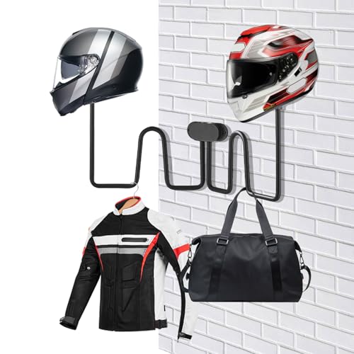 Wall Mounted 180° Swivel Motorcycle Helmet Holder Stand, Motorcycle Helmet Rack, Motorcycle Accessories Helmet Hanger Wall Mount for Football Helmet, Bicycle Helmet, Hat, Cap, Sportswear, Racing Suit