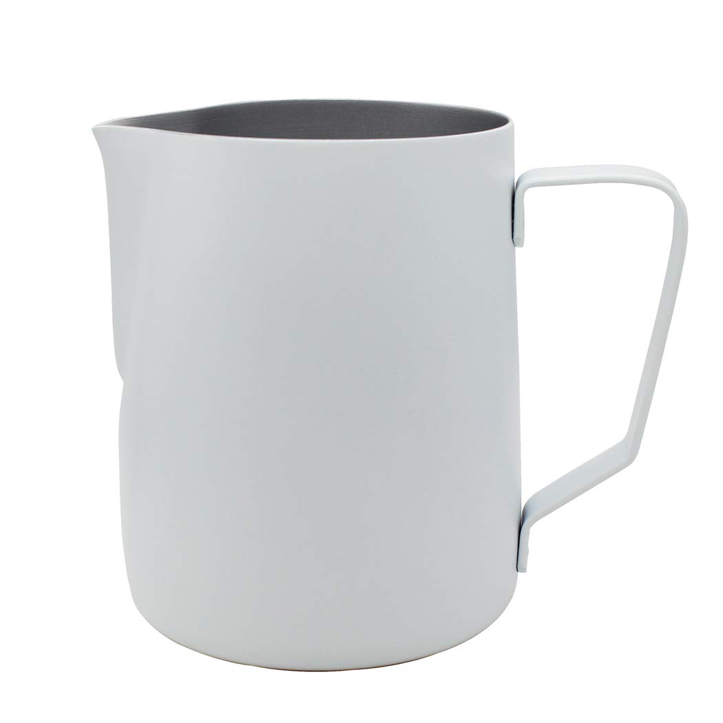Abcsea 1 Piece Stainless Steel Milk Frothing Pitcher Jug, Milk Frother jug, Milk Foaming Jug for Coffee and Latte Art White 350ml/12oz