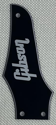 Golpeador para guitarra Gibson Firebird Truss con logotipo (3 capas, negro (logotipo blanco))