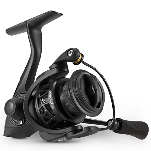 Piscifun Carbon X Spinning Reels, Light to 5.1oz, Carbon Frame and Rotor, 33LBs Max Drag, 10+1 Shielded BB, 5.2:1/6.2:1 High Speed Gear Ratio, Smooth Powerful Saltwater Freshwater Spinning Reel