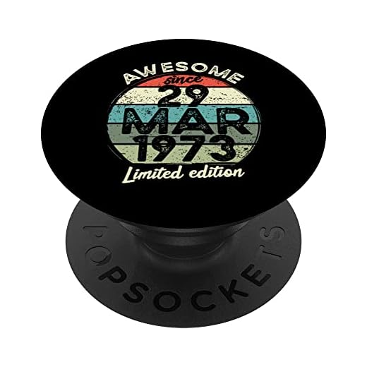 Camiseta de cumpleaños de 50 años, 29 de marzo de 1973, 50 cumpleaños PopSockets PopGrip Intercambiable
