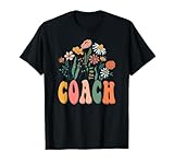 Retro Groovy Floral Coach Wildflower Tees for Women T-Shirt