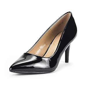 DREAM PAIRS Dames Pumps Klassieke Mode Puntschoen Hoge hak Jurk Schoenen KUCCI zwart pat 10 US / 41 EU