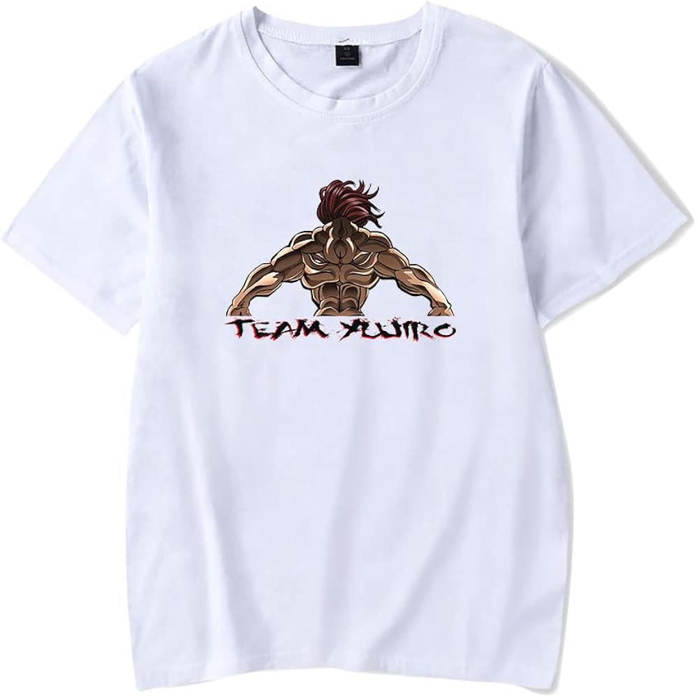 WJHYWDH New Anime T-Shirt Hanma Baki Merch Casual Short Sleeved T Shirt Unisex Tee