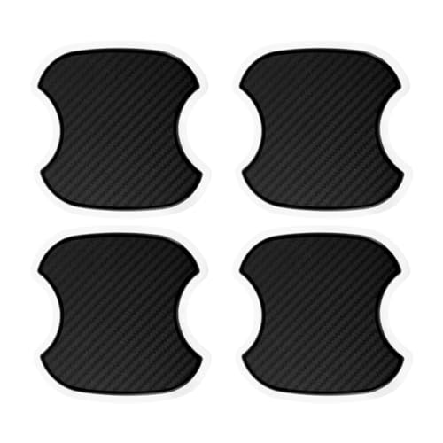 smilfuy 4PCS Car Door Handle Cup Scratch Protectors TPU Carbon Fiber Door Bowl 3D Sticker Universal Door Handle Protective Film for Most Cars (Medium)