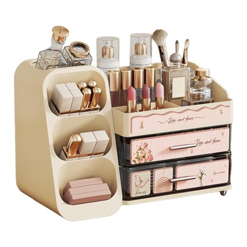 NiuLumea Moderno organizador de tocador con cajones, brochas de...