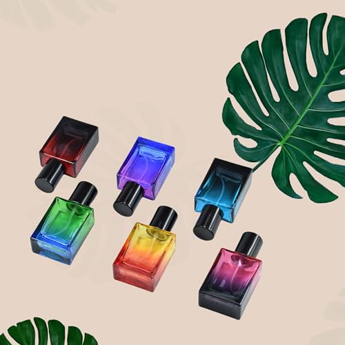 2 Pack 30ml Gradient Color Glass Atomizer Perfume Spray Bottle,Refillable Empty Perfume Spray Bottles for Travel,Fine Mist Sprayer Containers for Essential Oil Cosmetic(Red&Black)2