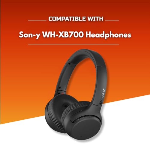 Image of Crysendo Headphone Cushion 80mm Cushion for Son-y WH-XB700 Headphones | Replacement Ear Cushion Foam Cover Ear Pads Soft Cushion | PU Leather & Soft Foam (Black)