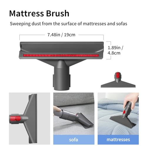 Image of Replacement Attachment Kit compatible with Dyson V7 V8 V10 V11 V15 Absolute Animal Vacuum Cleaner, Flexible Extension Hose Mattress Tool Stiff Brush Soft Bristle Attachment, and Flexible Crevice Tool