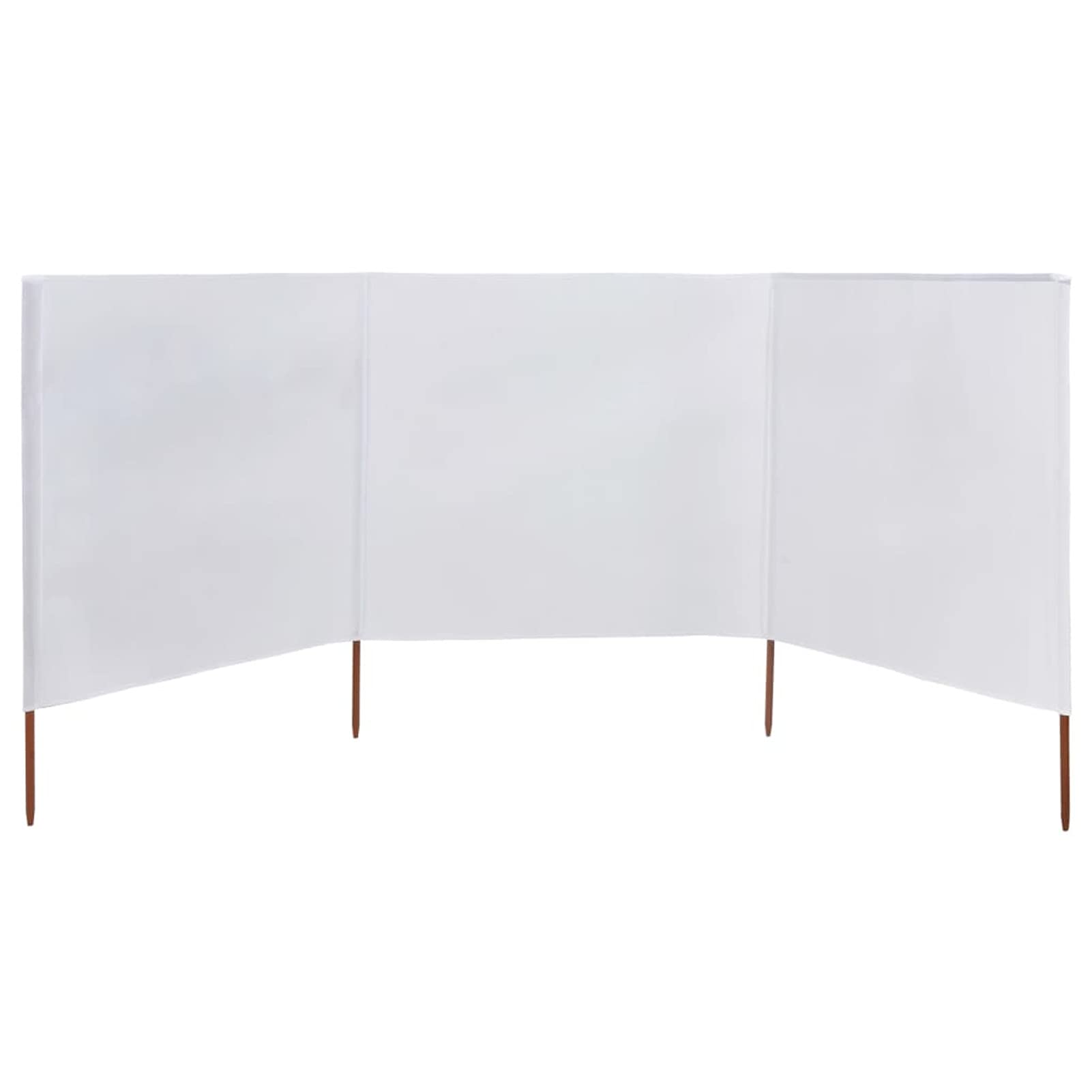 ShGaxin Paravento da spiaggia a 3 pannelli, tessuto bianco sabbia, 400 x 80 cm, antivento da spiaggia, tenda da spiaggia