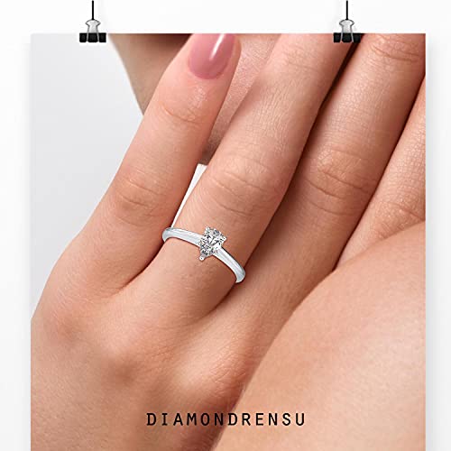Diamondrensu 925 sterling zilveren peer moissanite solitaire verlovingsring 0,53 CT peer geslepen trouwring voor vrouwen… - Image 5