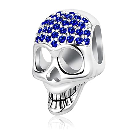 FGT Skull Skeleton Blue CZ Punk Charm Cover