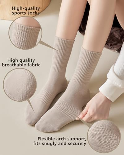 Image of Crew Socks for Women Striped Athletic Socks Womens