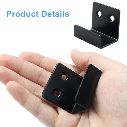 Image of 6 Pack Black Tile Display Wall Hanger, 25mm, Stainless Steel | Fastener, Wall Mount Brackets Hook, Heavy Duty, For Ceramic Tile Display