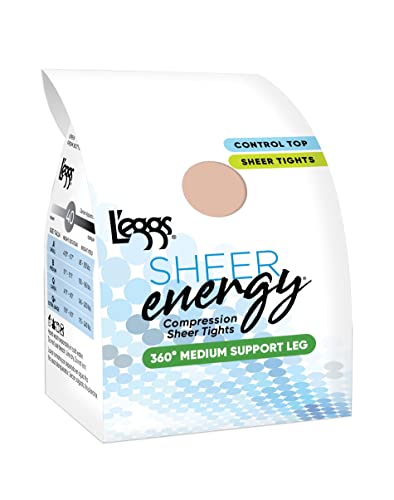 Image of Leggs Womens Sheer Energy Sheer Tight, Q, Jet Black