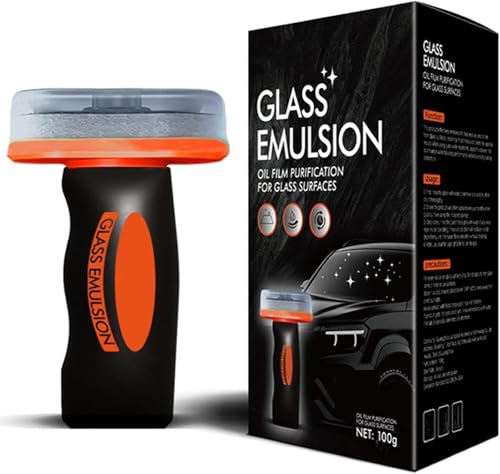 GETBSTOOP Limpiador de Emulsión de Cristal Portátil con Tabla de Limpieza, Removedor de Filme de Aceite para Ventanas de Coche, Espejos y Parabrisas, Cepillo de Limpieza de Filme de Aceite Automotor