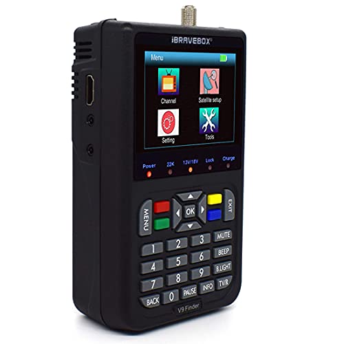 TOZTVXU iBRAVEBOX V9 Satellite Detector Finder HD Satellite Finder DVB-S2 V8 Finder Digital Satellite Finder with 3.5 inch LCD Digital Display