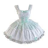 Cuteighteen Lolita - Vestido corto sin mangas para adolescentes, bonito encaje decorativo, graduación, cóctel, princesa, Halloween, fiesta, vestidos juveniles, Verde, M