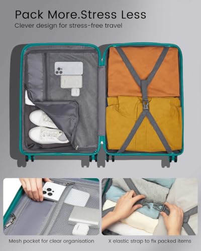 Image of Kono 28 Inch Hard Shell PP Luggage, 4 Spinner Wheels Suitcase, Blue | Lightweight & Anti-Scratch Checked-Large Travel Trolley with TSA Lock for Travel Trips