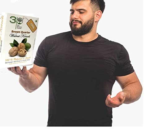 Image of 3p Kashmiri Organic Walnut Kernels Without Shell Natural Akhrot Giri Dry Fruit Brown Quarter 800 grams (200gm x Pack of 4)