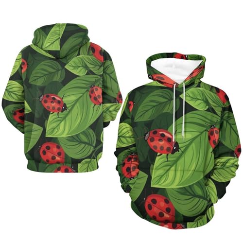 Sweat à capuche feuilles vertes confortable contre le froid en taille S - 7
