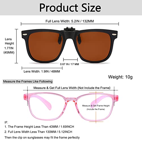 Long Keeper Kids Clip On Sunglasses Polarised Children Junior Clip-on Sunglasses over Prescription Glasses UV Protection Flip Up Sunglasses for Boys Girls - Image 2