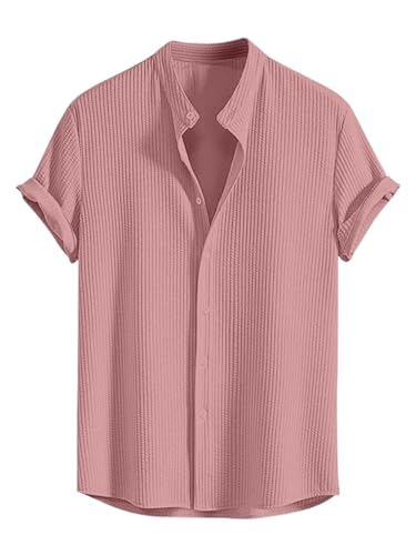 Image of GRECIILOOKS Men's Polycotton Regular Fit Casual Shirt | Stylish | Printed | Solid | Short Sleeve | Trendy (Available in Plus Size)