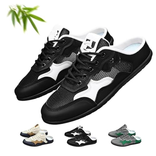 Men's Backless Sneakers Slip-On Trainers Ultra-Soft Breathable Mesh Mule Shoes for Men Lightweight Casual Sports Slippers Low-Top Walking Outdoor Hiking Shoes