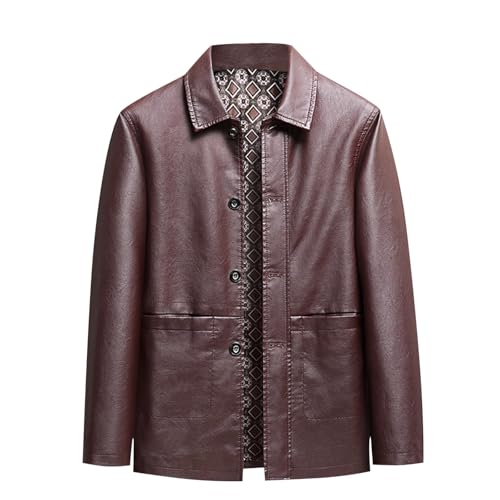 for Man Fall Winter Long Sleeve High Neck Faux Leather Work Modest Cardigan Jacket Outfits Mens 2025 Y2K