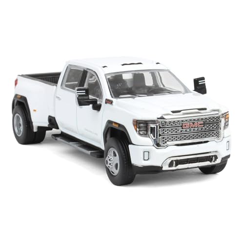 Camión a escala 1:64 GMC Sierra 3500 Denali Dually blanco miniatura 2