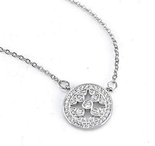 Allison Rose Atelier - Duchess CZ Stone Necklace-Intricate Floral CZ Stones in Brass Setting with Imitation Rhodium Plating