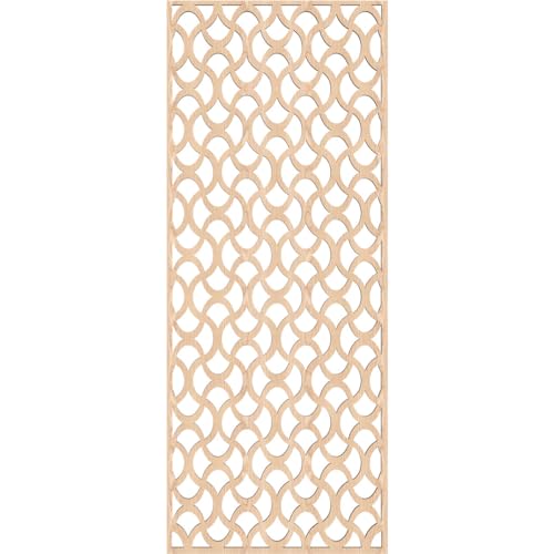 Image of 17 3 /8 inchW x 44 3 /8 inchH x 3 /8 inchT Resort Decorative Fretwork Wood Wall Panels, Red Oak