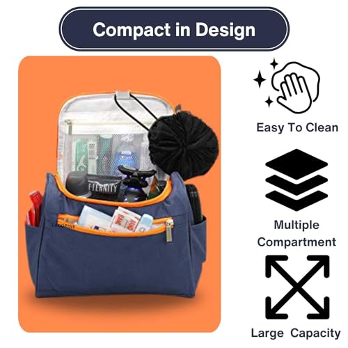 Image of Women's Multi Functional Travel Toiletry Hanging Makeup Organiser Bag(Blue)