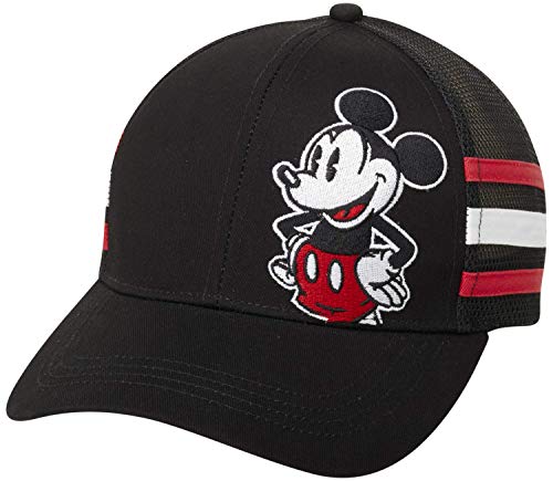 Image of Disney Men's Baseball Cap Mickey Mouse Curved Brim Snap-Back Hat