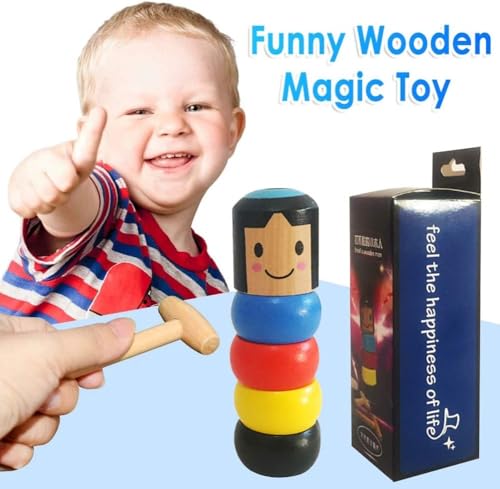 Image of Crackles Immortal Wooden Man Magic Doll Toy for Kids | Unbreakable Tumbling Acrobatic Toy | Stage Trick Props | Tricks | Magic Toy - Pack of 1