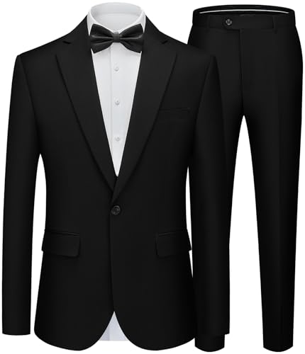 WEEN CHARM Mens Suits 2 Piece Slim Fit One-Button Wedding Tuxedo Suit Set | Notched Lapel Elegant Blazer Trousers Classic Fit Formal Wear Dress Suits for Prom Business Graduation Back to Scho product thumbnail 9