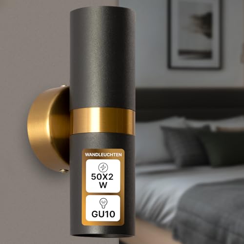 Lámpara de pared con enchufe para oficina, aplique interior negro sin obras 2