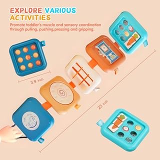 SOSUSHOE Busy Board for 1 Year Old, Travel Toys for Toddler 1-3 on Plane Car, Montessori Busy Board Busy Cube, Toys for 1 Year Old Boy Girl, Easter Basket Stuffers for Toddler