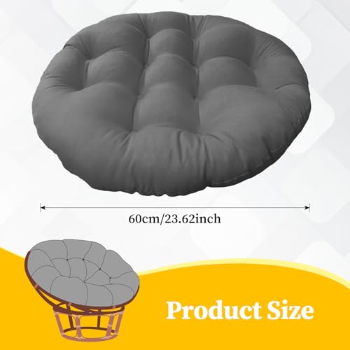 LOVIVER 60x60cm Sitzkissen Kissen, Stuhlauflagen Wasserdicht für Autositzen, Rundes Gartenstuhlkissen, Sitzkissen Outdoor/Indoor, Dunkelgrau