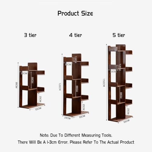 Librería de madera de 4 niveles con estantes abiertos para salón 4
