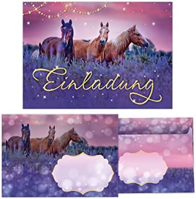 Junapack Einladungskarten Ballerina - 12 Karten Mit Umschlägen Für Kindergeburtstag