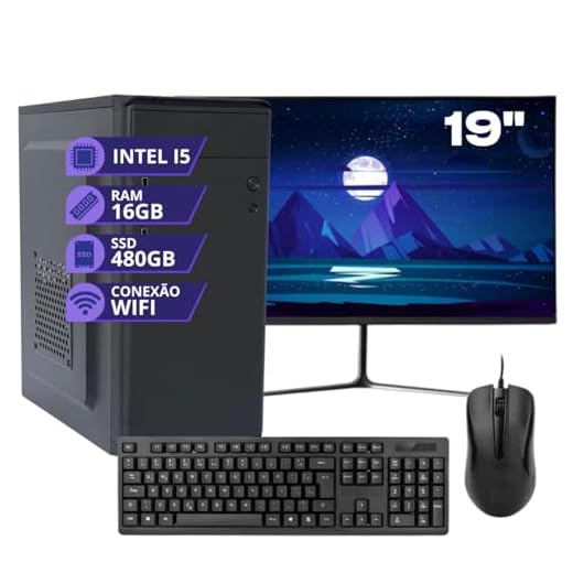 Pc Computador Completo Intel Core I5 Memoria 16gb Ssd 480gb Monitor 19