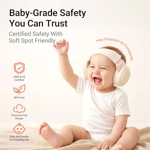 Image of MAMAZING Baby Ear Muffs for Newborns to Toddlers 3-48 Months, 25dB Noise Cancelling Headphones for Airplane Travel, Party and Fireworks, Soft & Adjustable Baby Hearing Protection, CE & ANSI Certified
