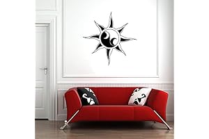 Artistic Sun Moon Tattoo Ornament Wall Vinyl Sticker Decal Art (LP2356)