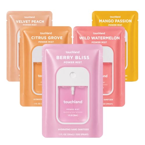 Touchland Juicy 5 Hydrating Hand Sanitizer Spray Set Travel Size ...