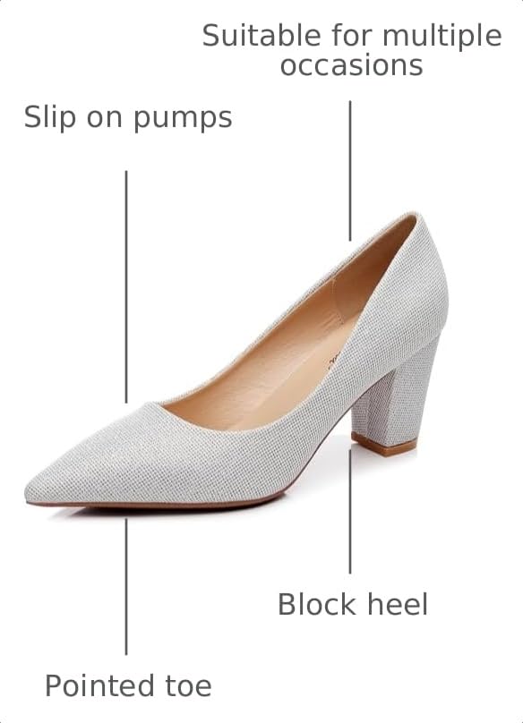 Image of VenusCelia Women's Lewin Pump Chunky Heel Shoe