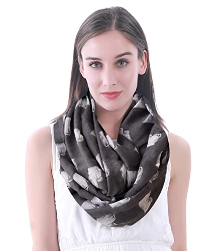Lina & Lily Maltese Dog Print Women's Infinity Scarf Lightweight